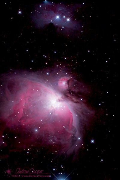 NGC1976 or M42, the Great Orion Nebula, taken with the Canon 20Da and a AT6RC telescope.
