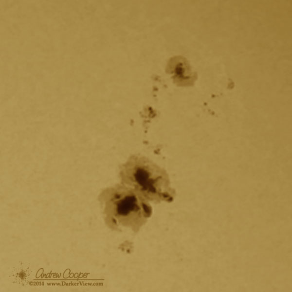 Sunspot complex AR1967 taken on 5 Feb 2014