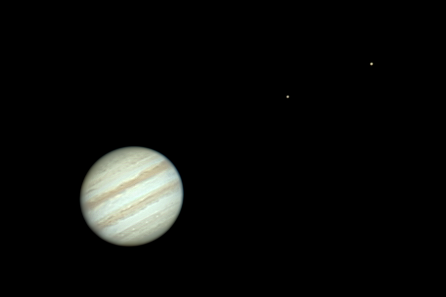 Jupiter and the moons Io and Europa