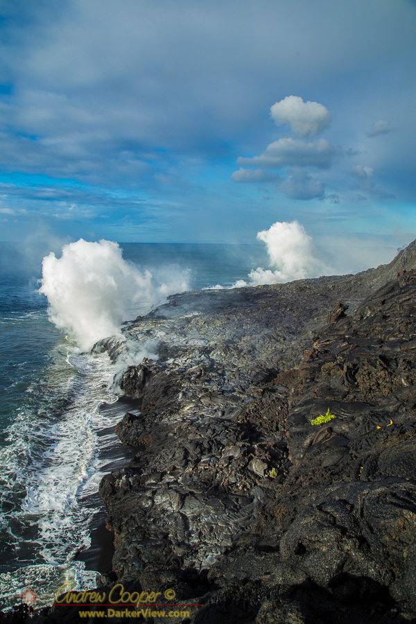 The 61G lava flow ocean entry at Kamokuna