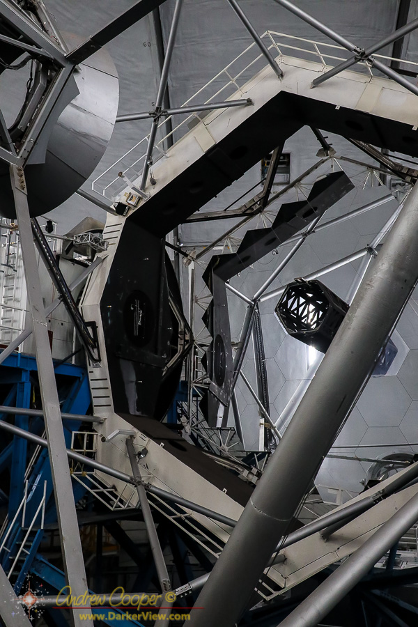 Looking at the primary mirror of the Keck 1 telescope