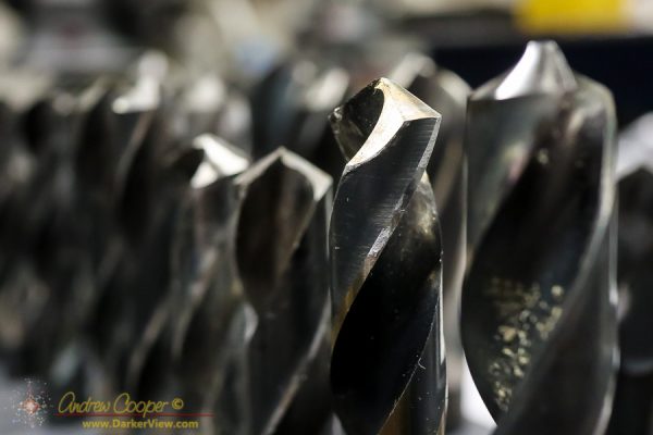 A set of drill bits await use in the Keck machine shop