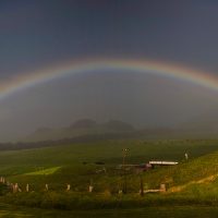 A moonbow and Venus over the pastures of Kahua Ranch