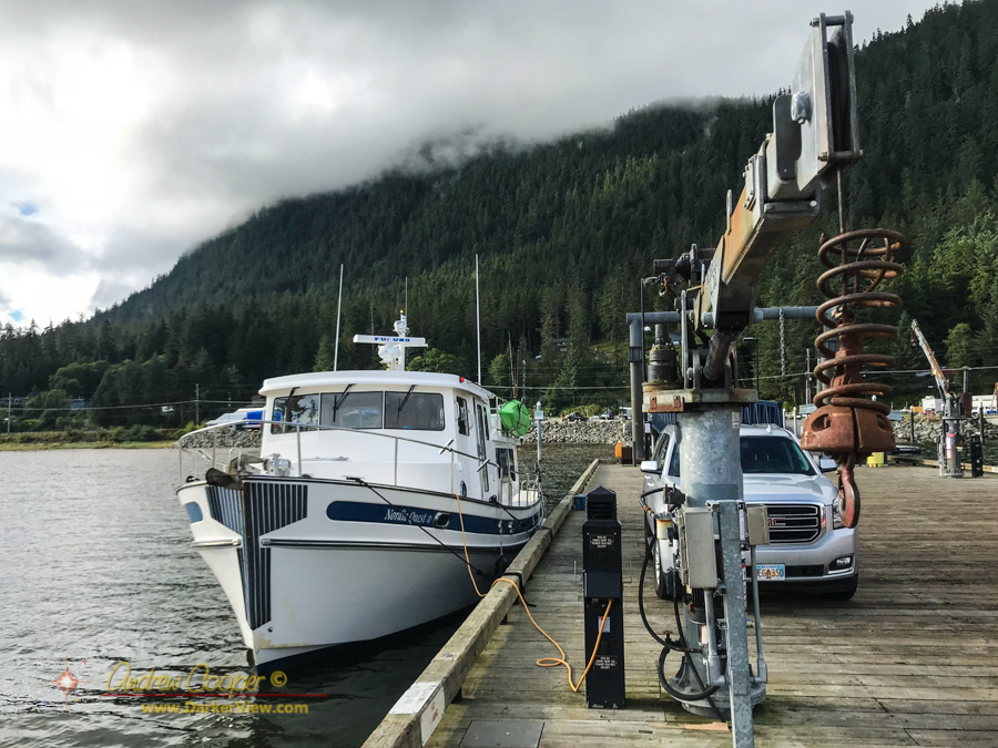 The Nordic Quest being prepared for a voyage along the Inside Passage