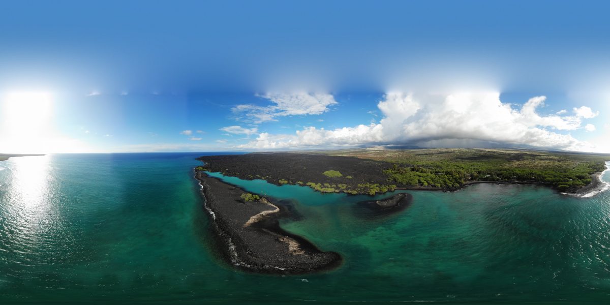 Kiholo Bay 360 panorama by drone
