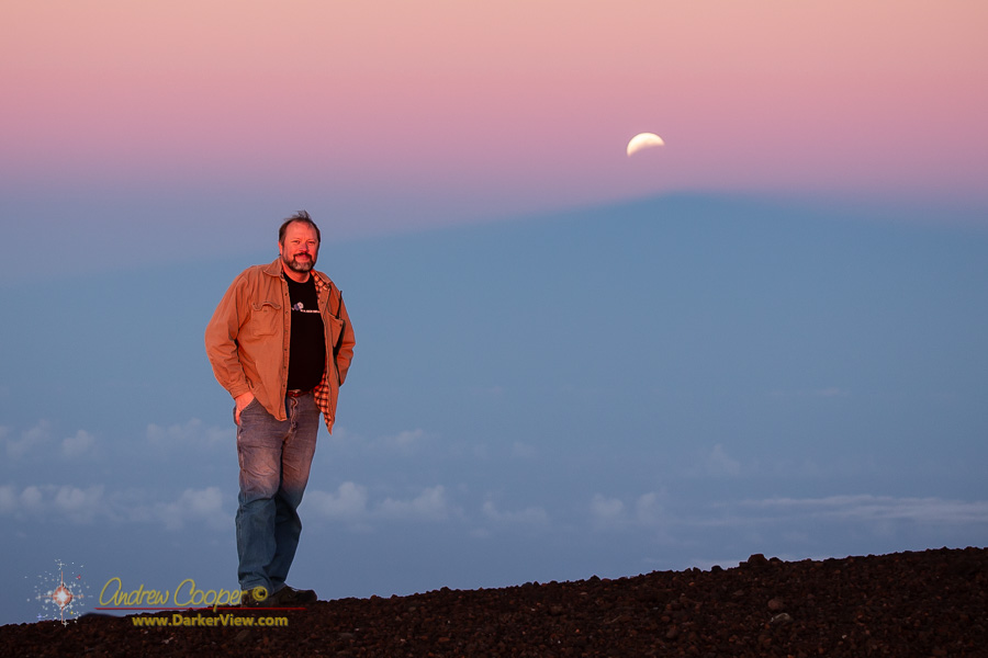 Enjoying a lunar eclipse from the summit of Mauna Kea