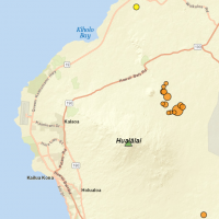 A swarm of aftershocks under the north flank of Hualalai after the April 13th 5.3 magnitude earthquake