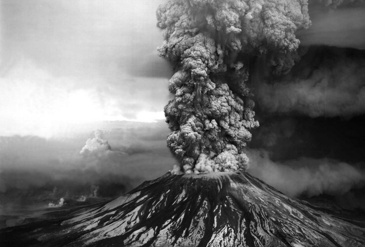 The eruption of Mt. St. Helens taken on the morning of May 18th, 1980, photo credit USGS