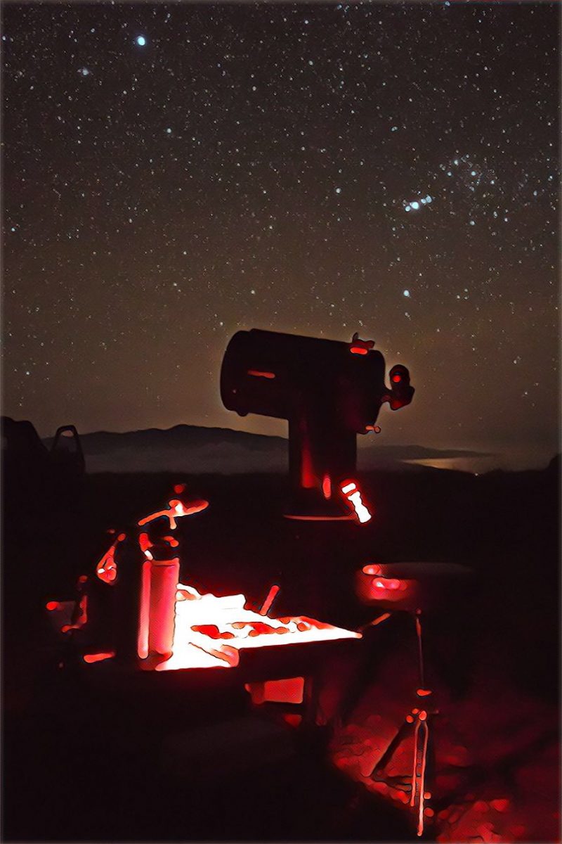 A telescope setup on the side of Mauna Kea to enjoy the night