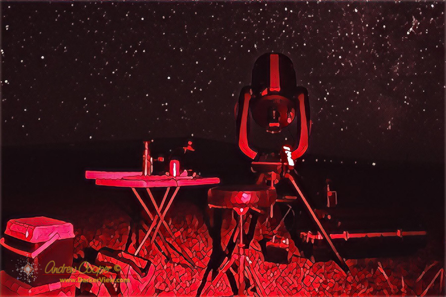 The NexStar 11 setup under the Milky Way at Kaʻohe