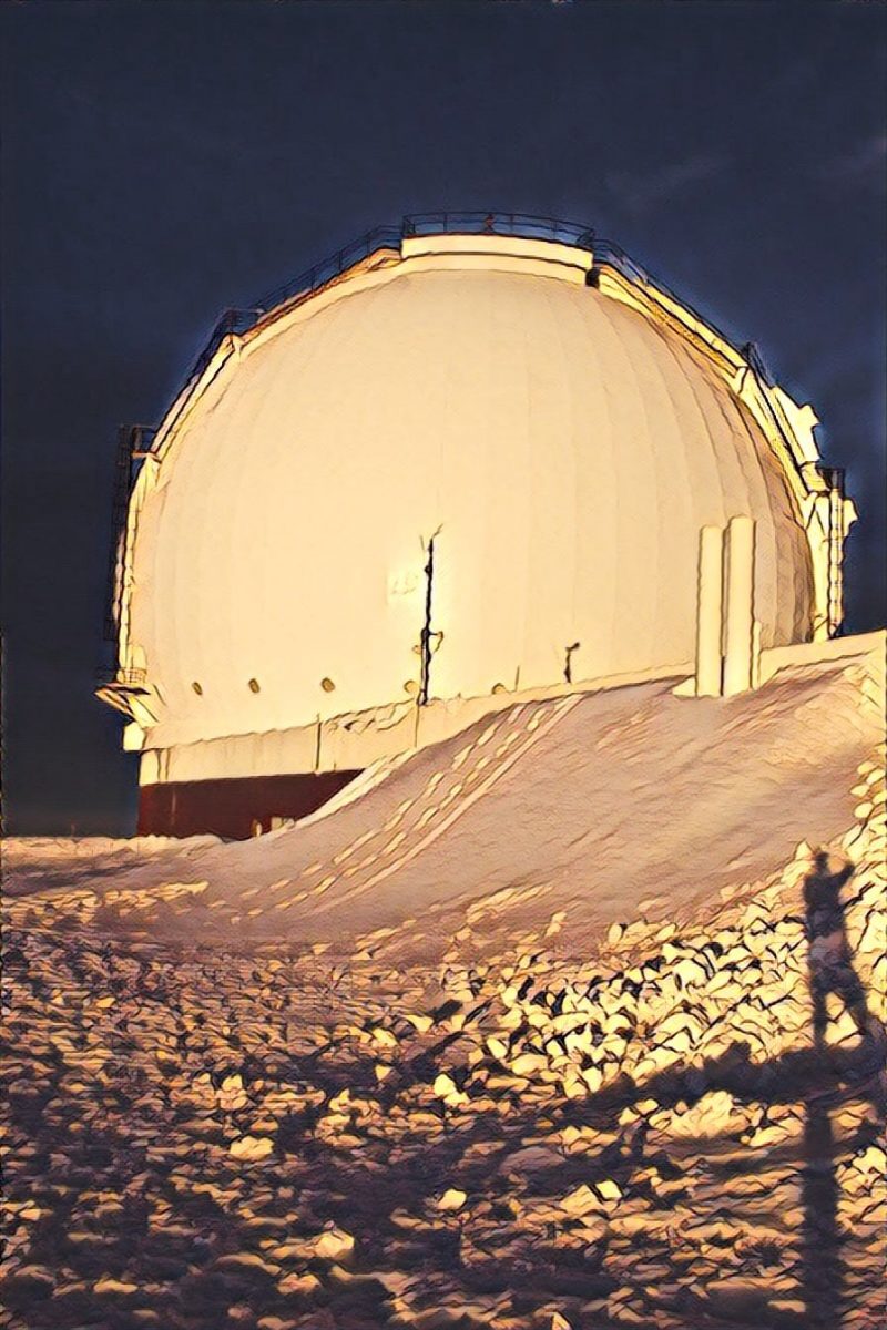 Keck Observatory in the glow of sunset