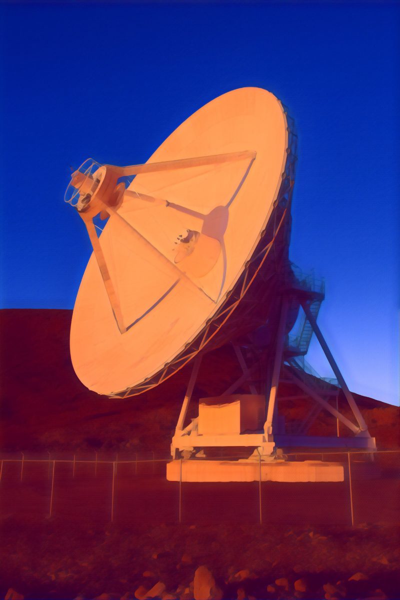 The Very Long Baseline Array antenna on Mauna Kea in the glow of dawn