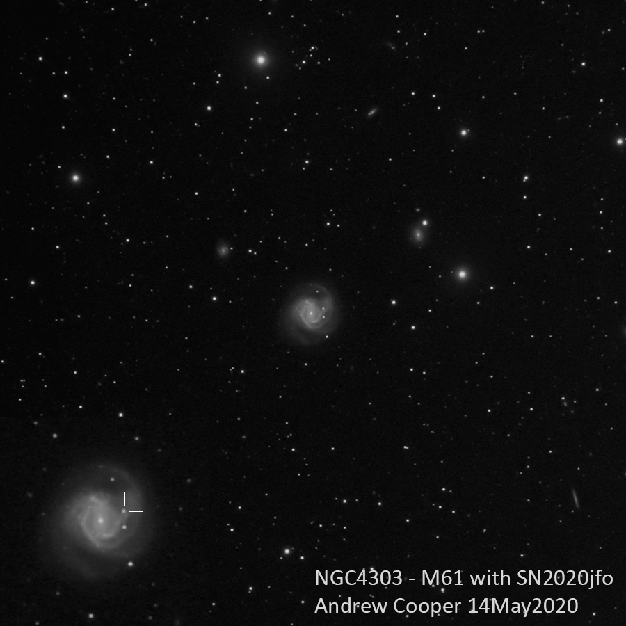 NGC4303 - M61 with supernova SN2020jfo on the evening of Mar 14, 2020