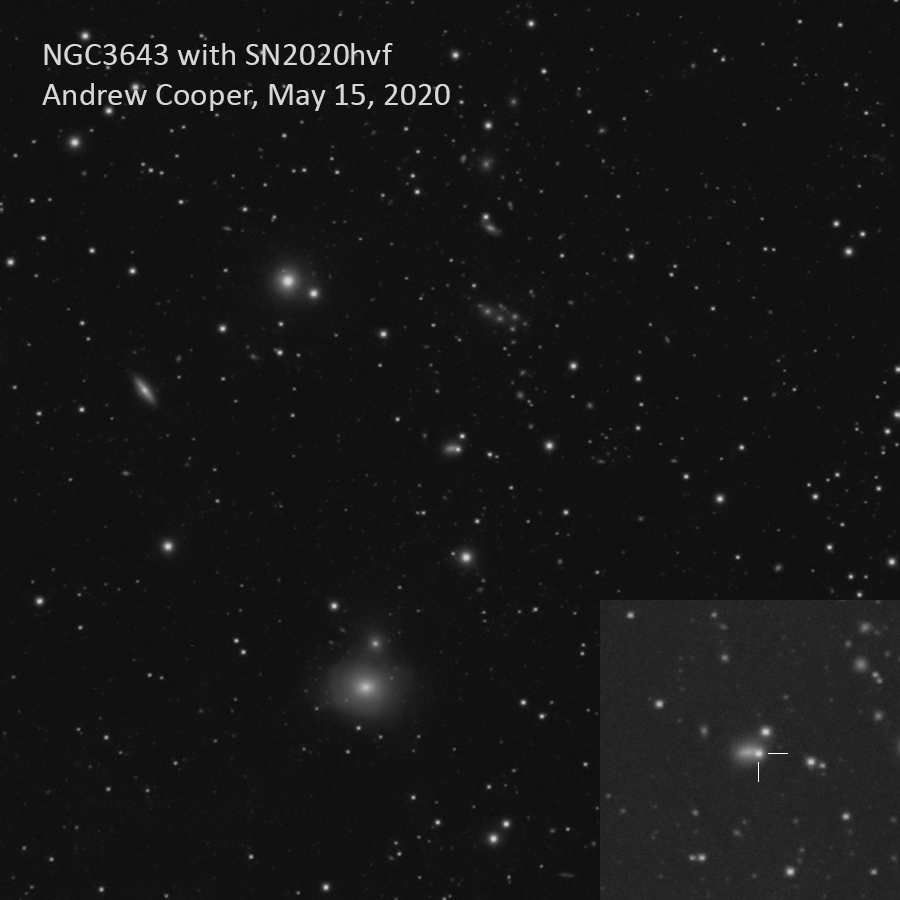 NGC3643 with supernova SN2020hvf on the evening of Mar 15, 2020