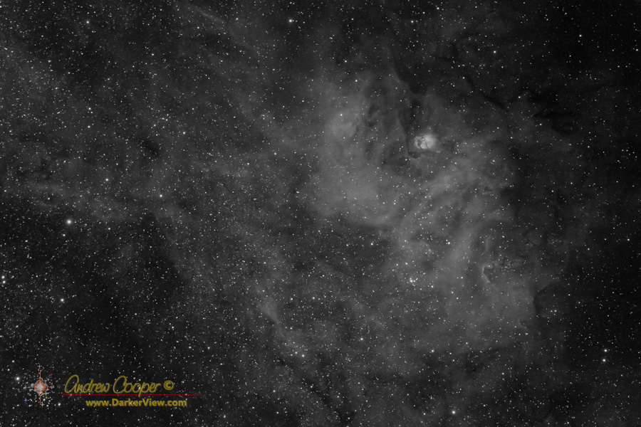 The nebula complex Sharpless 2-54 in Serpens in Hydrogen Alpha
