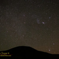Orion, Taurus rising over Ahumoa with aand possible Southern Taurid meteor