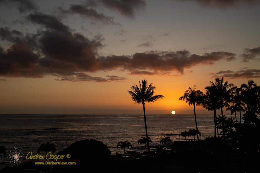 Sunset over Lawaʻi Beach