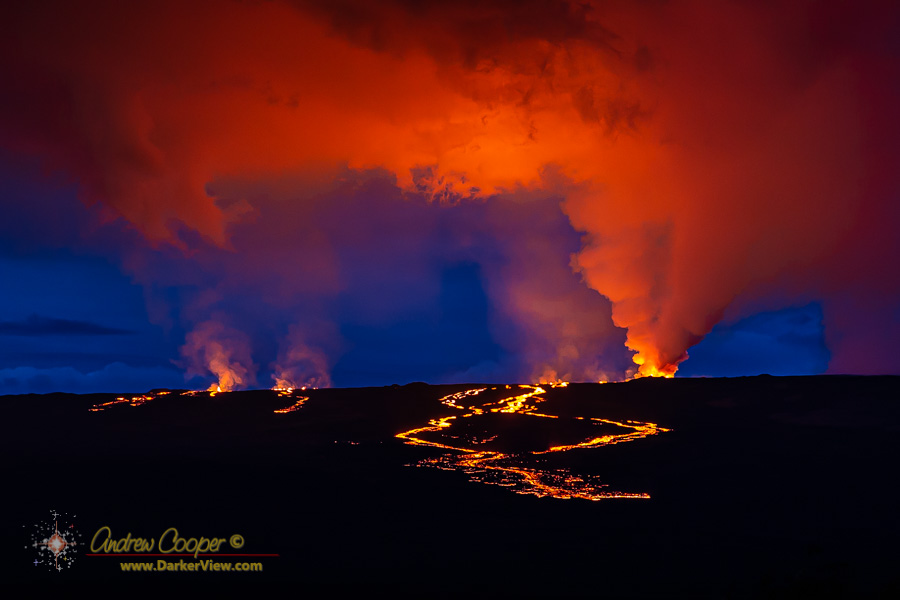 The 2022 eruption of Mauna Loa on the second day