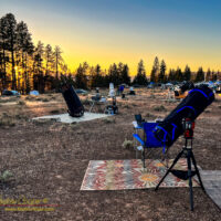 Telescopes awaiting darkness at Oregon Star Party 2023