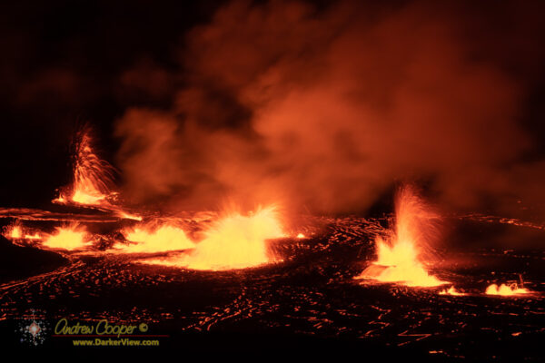 Erupting lava in the first hours of the September 2023 eruption of Kilauea