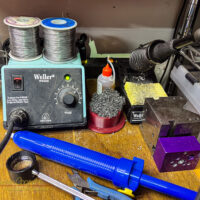 A veteran Weller WES50 soldering station