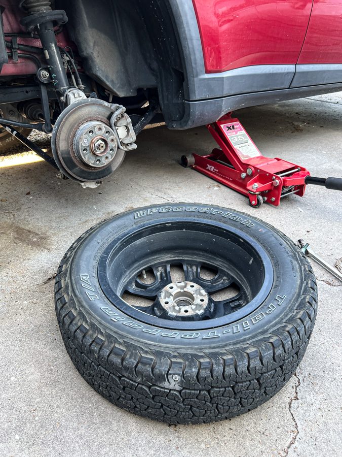 Repairing a flat tire