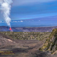 Episode 45 eruption as seen from the Kīlauea Iki Overlook on the rim of Kilauea Caldera