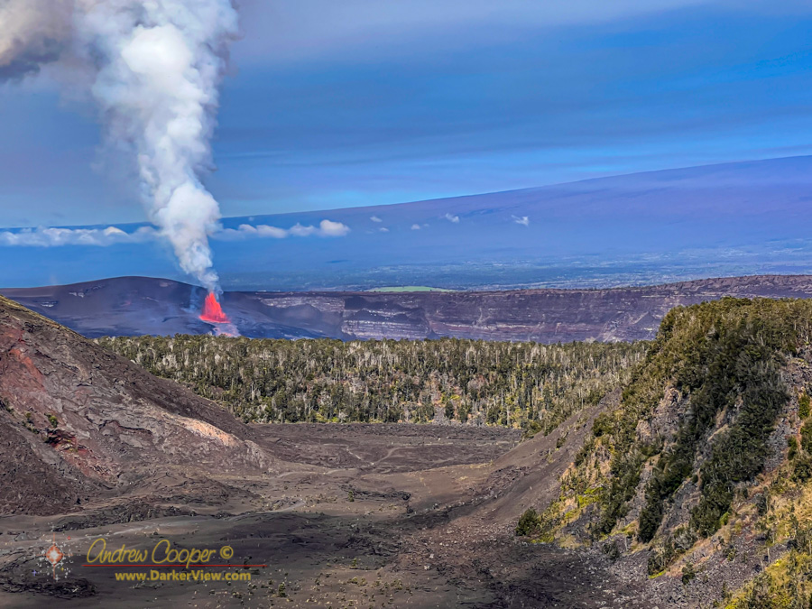 Episode 45 eruption as seen from the Kīlauea Iki Overlook on the rim of Kilauea Caldera