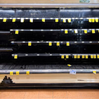 The egg and dairy section of KTA stripped after Hurricane Lala